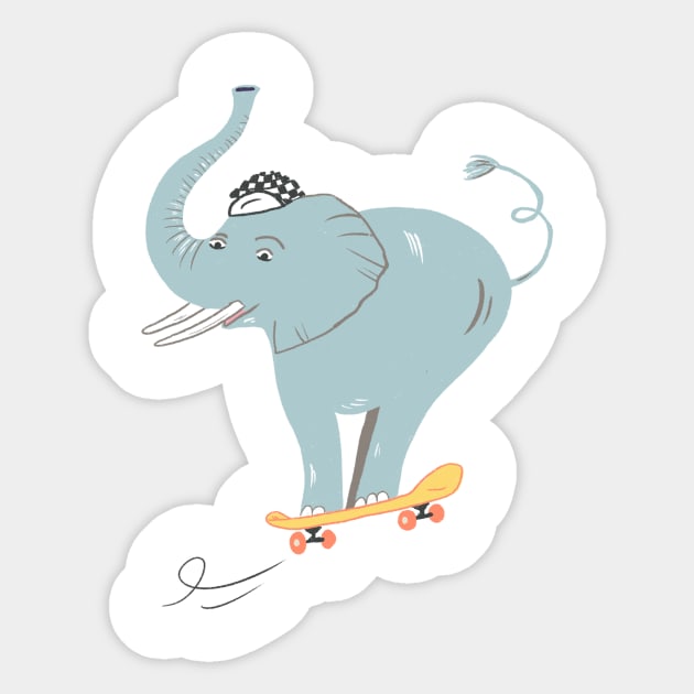 Elephant skater Sticker by Das Brooklyn